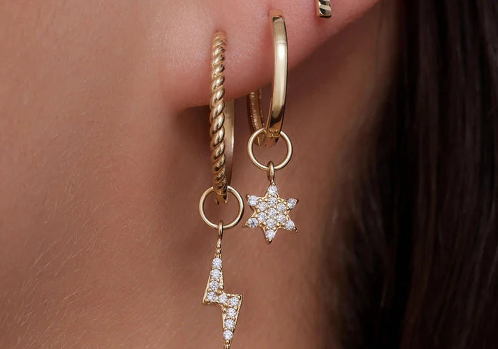 Tov Essentials Pavé Zirkonia Oorbel Bedels Set 14 Karaat Goud