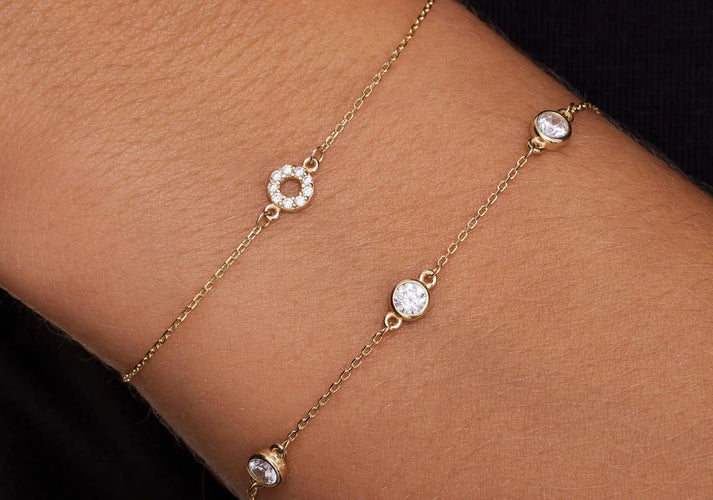 Tov Essentials Pavé Zirkonia Open Halo Armband 14 Karaat Goud