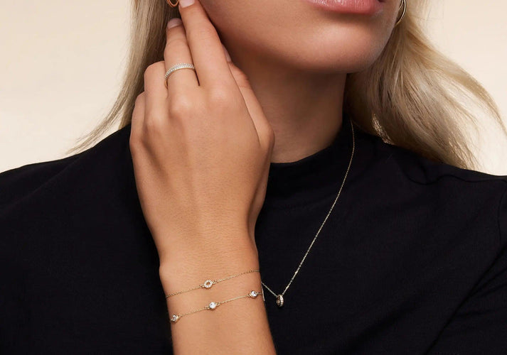 Tov Essentials Pavé Zirkonia Open Halo Armband 14 Karaat Goud