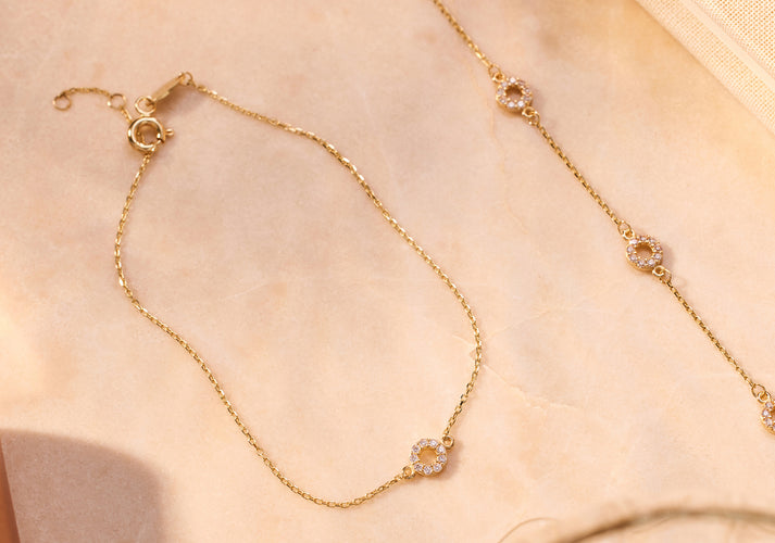 Tov Essentials Pavé Zirkonia Open Halo Armband 14 Karaat Goud