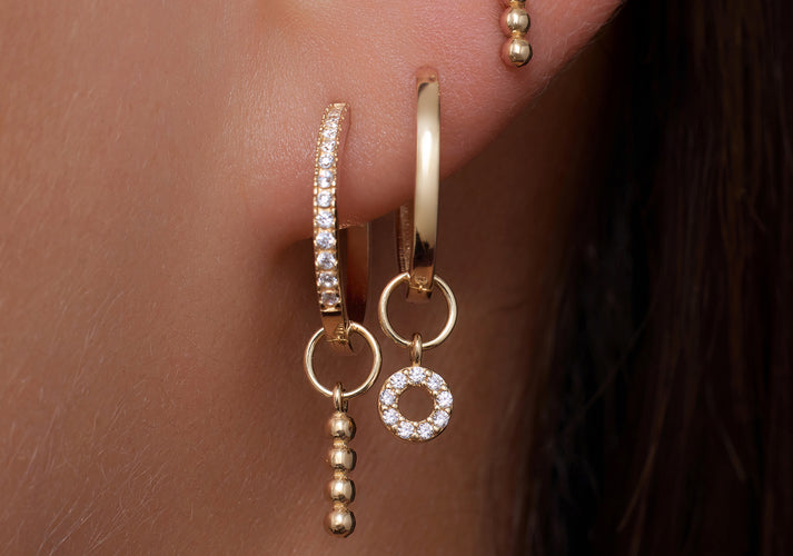 Tov Essentials Pavé Zirkonia Open Halo Oorbel Bedel 14 Karaat Goud