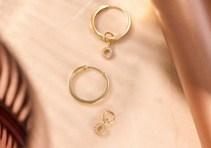 Tov Essentials Pavé Zirkonia Open Halo Oorbel Bedel 14 Karaat Goud