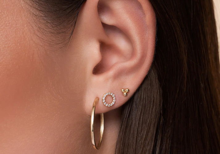 Tov Essentials Pavé Zirkonia Open Halo Oorknopjes 14 Karaat Goud