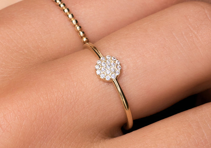 Tov Essentials Pavé Zirkonia Rond Ring 14 Karaat Goud