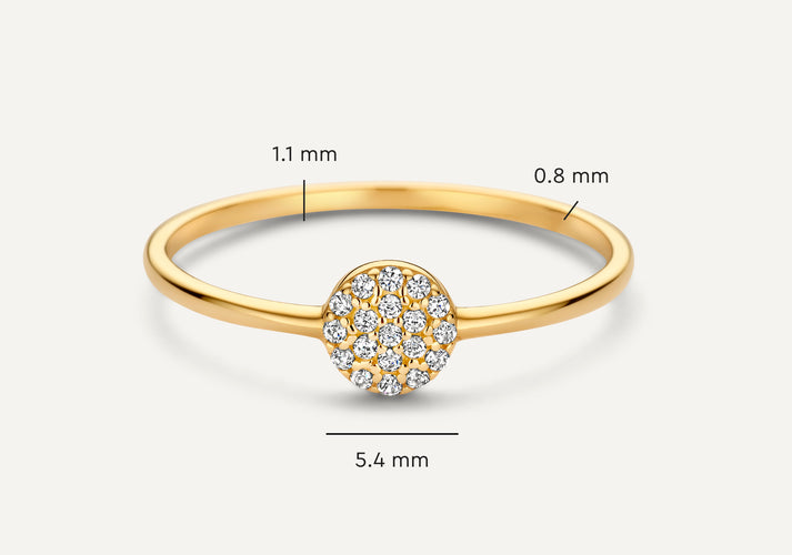 Tov Essentials Pavé Zirkonia Rond Ring 14 Karaat Goud
