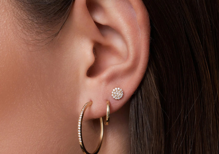 Tov Essentials Pavé Zirkonia Ronde Oorknopjes 14 Karaat Goud