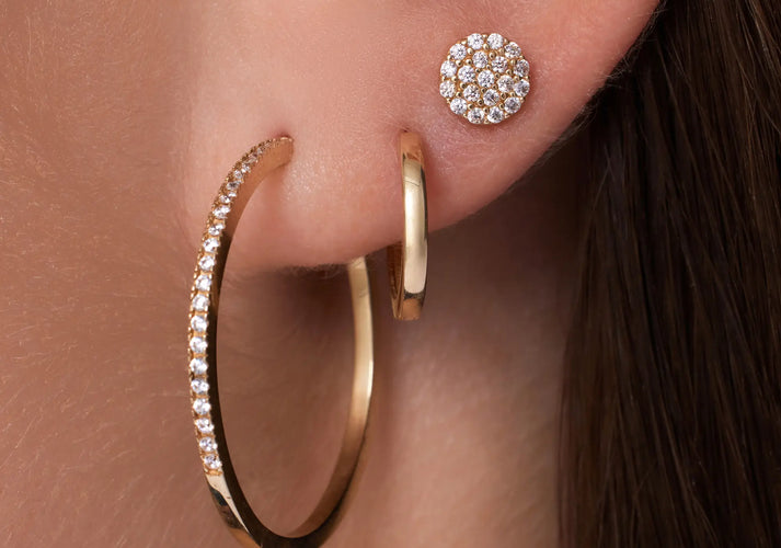 Tov Essentials Pavé Zirkonia Ronde Oorknopjes 14 Karaat Goud