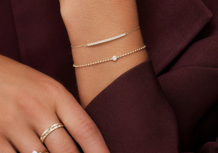 Tov Essentials Pavé Zirkonia Staaf Armband 14 Karaat Goud