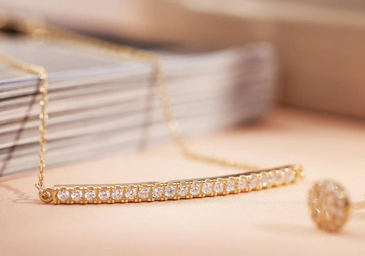 Tov Essentials Pavé Zirkonia Staaf Armband 14 Karaat Goud