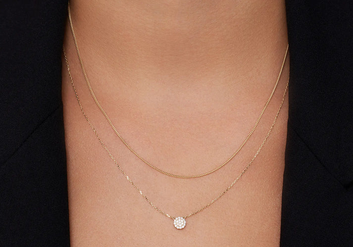 Tov Essentials Ronde Zirkonia Baby Curb Kettingen Set 14 Karaat Goud