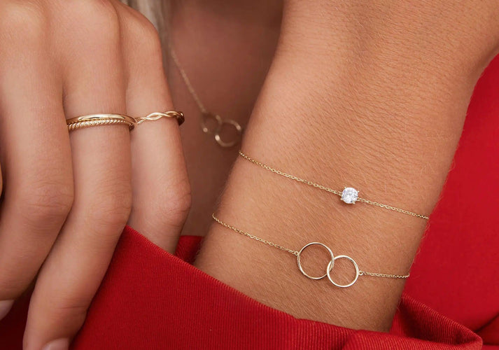 Tov Essentials Round Cut Zirkonia Armband 14 Karaat Goud