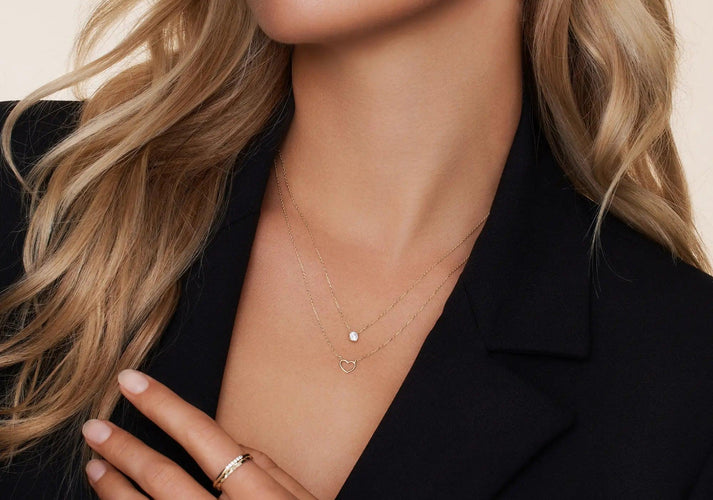 Tov Essentials Round Cut Zirkonia Pendant Ketting 14 Karaat Goud