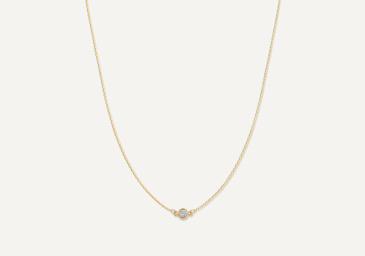 tov essentials Satellite Bezel Set Zirkonia Ketting 14 Karaat Goud tov essentials Satellite Bezel Set Zirkonia Ketting 14 Karaat Goud