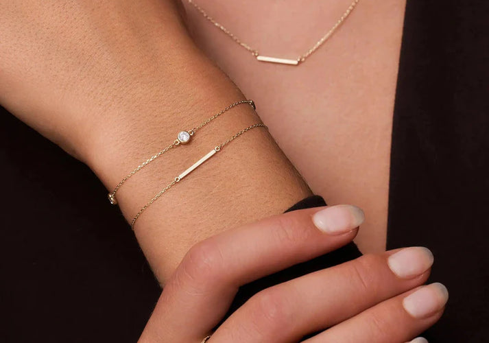 Tov Essentials Satellite Bezel Set Zirkonia Set 14 Karaat Goud