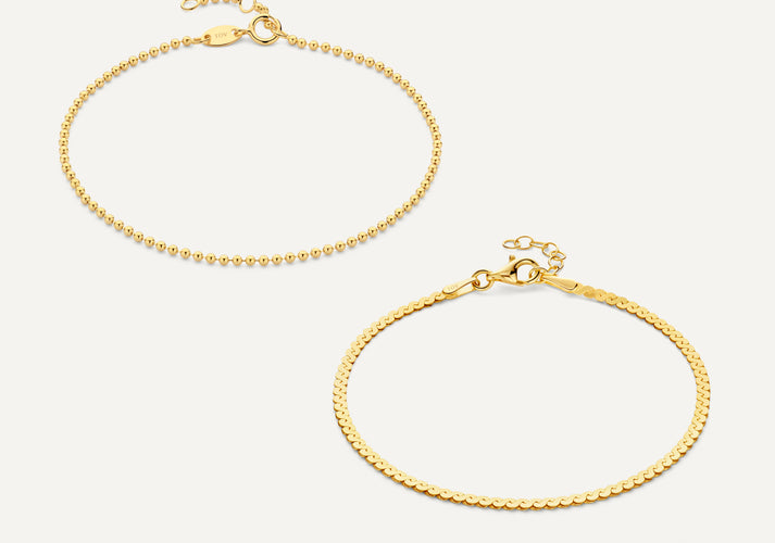 tov essentials Serpentine Bolletjes Armbanden Set 14 Karaat Goud
