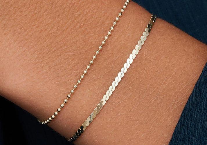 Tov Essentials Serpentine Schakelarmband 14 Karaat Goud