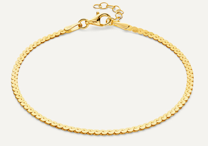 tov essentials Serpentine Schakelarmband 14 Karaat Goud