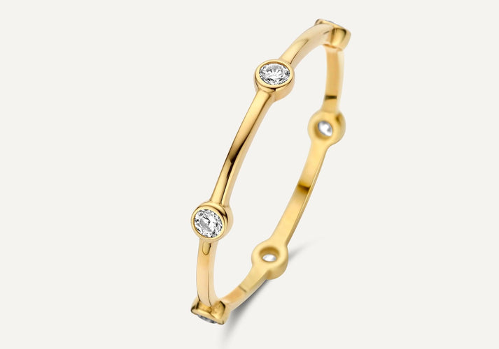 tov essentials Six Bezel Set Zirkonia Band Ring 14 Karaat Goud tov essentials Six Bezel Set Zirkonia Band Ring 14 Karaat Goud