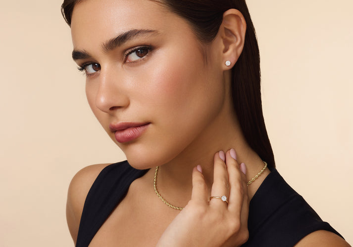 Tov Essentials Six Prong Diamant Cluster Oorknopjes (0.22 Ct) 14 Karaat Goud Met Diamanten