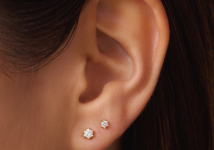 Tov Essentials Six Prong Diamant Oorknopjes (0.20 Ct) 14 Karaat Goud Met Diamant