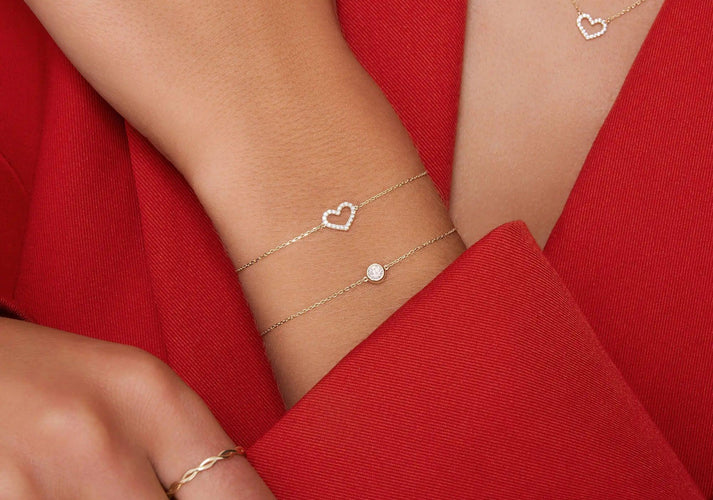 Tov Essentials Solo Bezel Set Zirkonia Armband 14 Karaat Goud