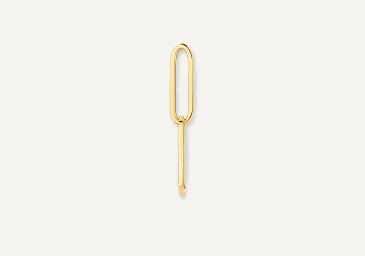 tov essentials Solo Linked Paperclip Oorbel Bedel 14 Karaat Goud