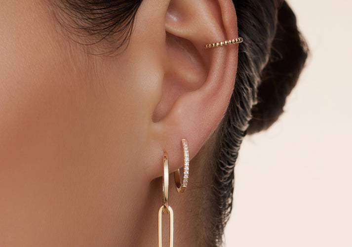 Tov Essentials Solo Paperclip Oorbel Bedel 14 Karaat Goud