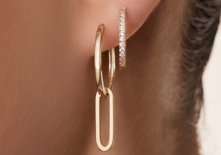 Tov Essentials Solo Paperclip Oorbel Bedel 14 Karaat Goud