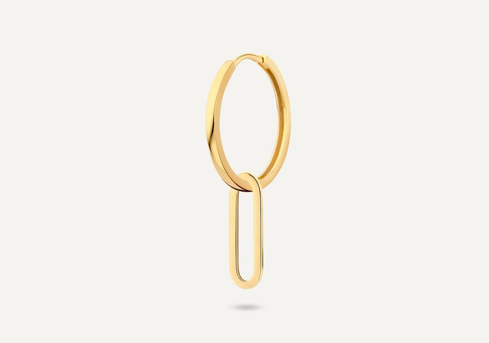 Tov Essentials Solo Paperclip Oorbel Bedel 14 Karaat Goud