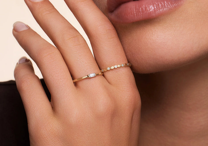 Tov Essentials Sparkling Zirkonia Bezel Dot Eternity Ring 14 Karaat Goud