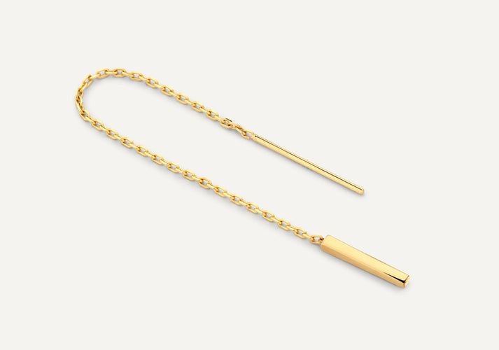 Tov Essentials Staaf Pull Through Oorhangers 14 Karaat Goud