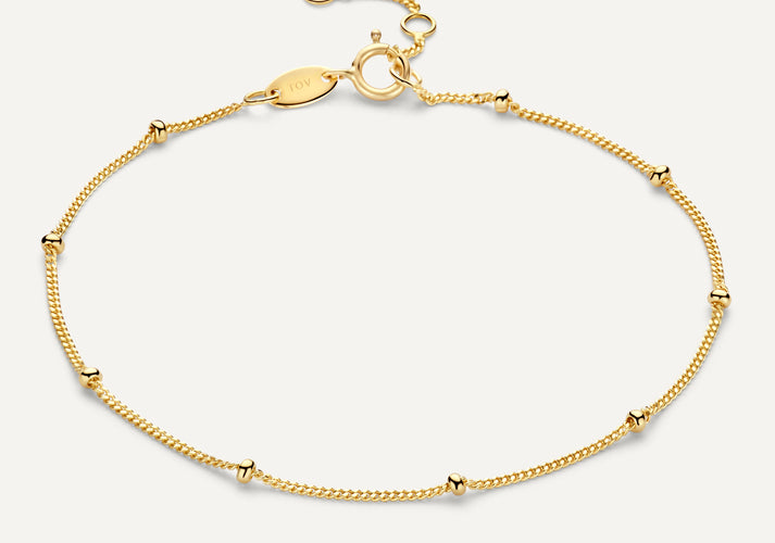 tov essentials Stationed Bolletjes Armband 14 Karaat Goud