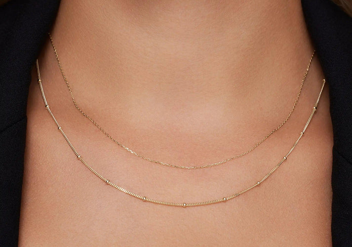 Tov Essentials Stationed Bolletjes Ketting 14 Karaat Goud