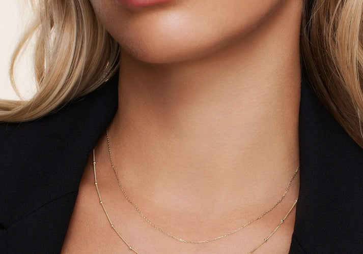 Tov Essentials Stationed Bolletjes Ketting 14 Karaat Goud