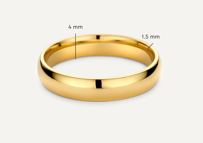 Tov Essentials 4 Mm Curve Band Ring 14 Karaat Goud