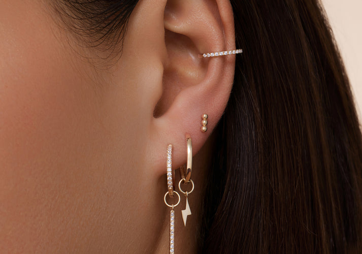 Tov Essentials Bliksem Oorbel Bedel 14 Karaat Goud