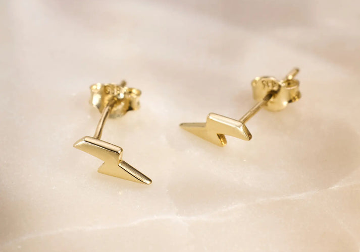 Tov Essentials Bliksem Oorknopjes 14 Karaat Goud