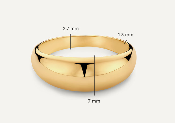Tov Essentials Brede Dome Ring 14 Karaat Goud
