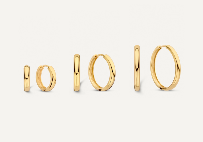 tov essentials Brede Hoops Set 14 Karaat Goud