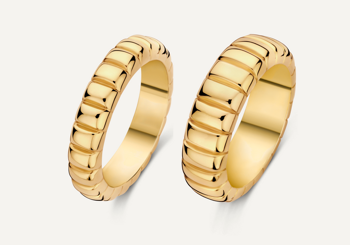 tov essentials Charlotte Ringen Set 14 Karaat Goud