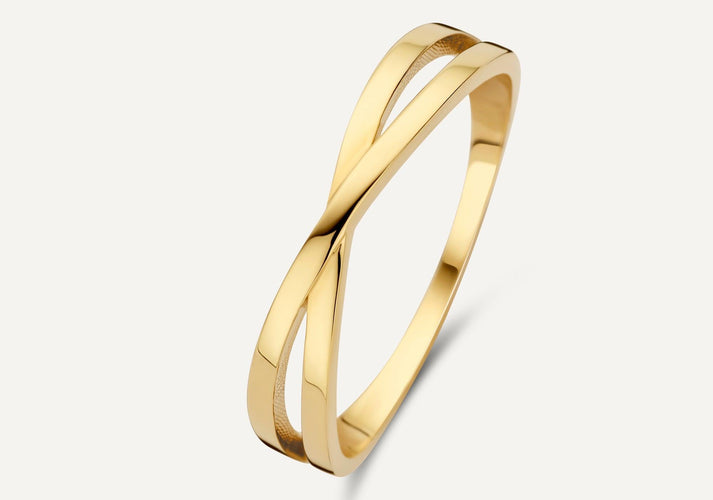 tov essentials Crossover Ring 14 Karaat Goud