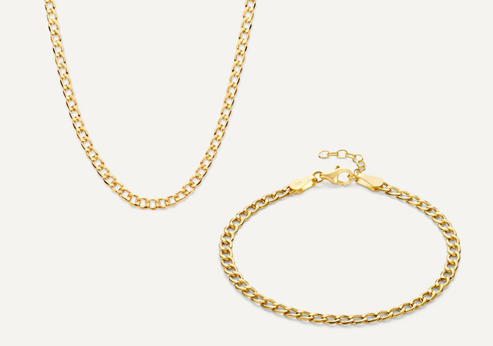 tov essentials Curb Set 14 Karaat Goud tov essentials Curb Set 14 Karaat Goud