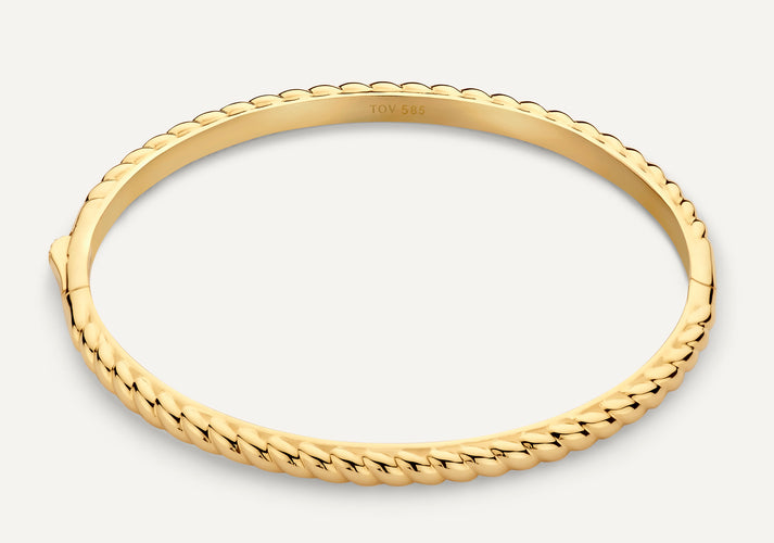 tov essentials Gedraaide Bangle 14 Karaat Goud