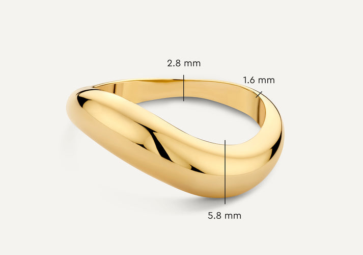 Tov Essentials Golvende Dome Ring 14 Karaat Goud