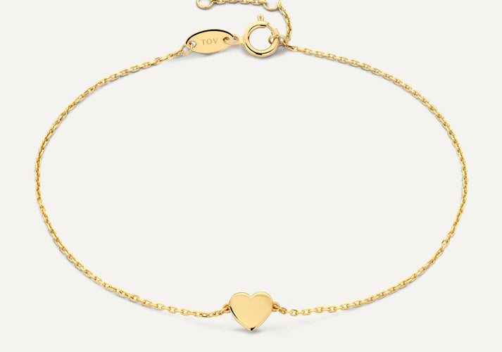 tov essentials Hart Armband 14 Karaat Goud