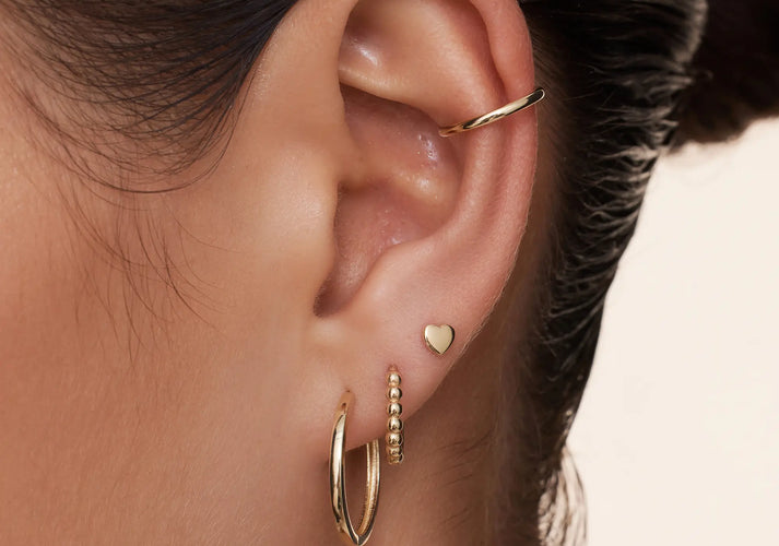 Tov Essentials Hart Oorknopjes 14 Karaat Goud