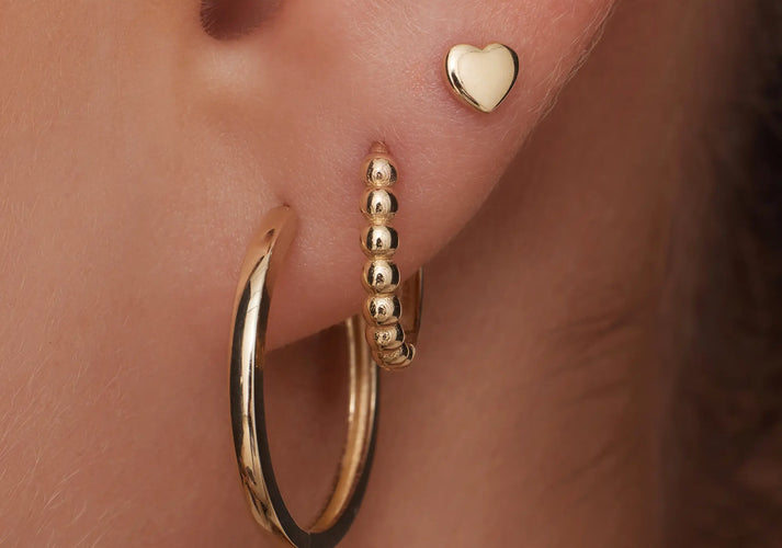 Tov Essentials Hart Oorknopjes 14 Karaat Goud