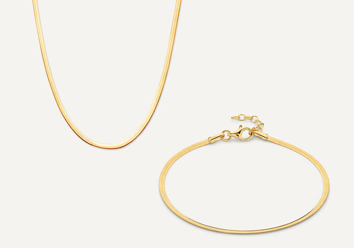 tov essentials Herringbone Set 14 Karaat Goud