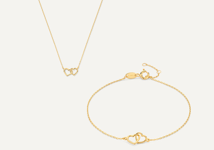 tov essentials Linked Hart Set 14 Karaat Goud tov essentials Linked Hart Set 14 Karaat Goud