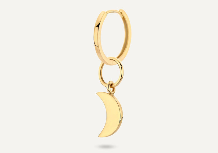 Tov Essentials Maan Oorbel Bedel 14 Karaat Goud